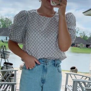 English Factory Puff Sleeve Blouse